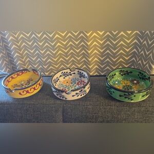 Handcrafted Ceramic Ashtray Set - Multicolor